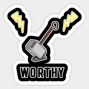 Worthy Thor Hammer Mjolnir with Lightning Sticker